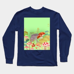 Pretty Mushroom Madness shrooms nature garden plants toadstools deathcaps Long Sleeve T-Shirt